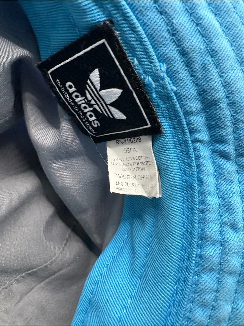 Adidas Originals Blue Trefoil Bucket Hat Size Medium/Large
